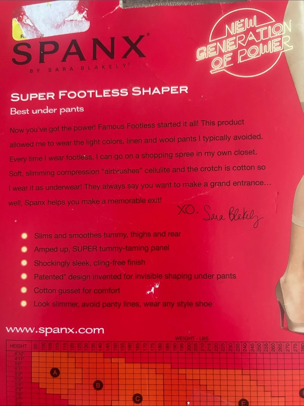 SPANX Super Nude Footless Shaper Tummy Control Size E